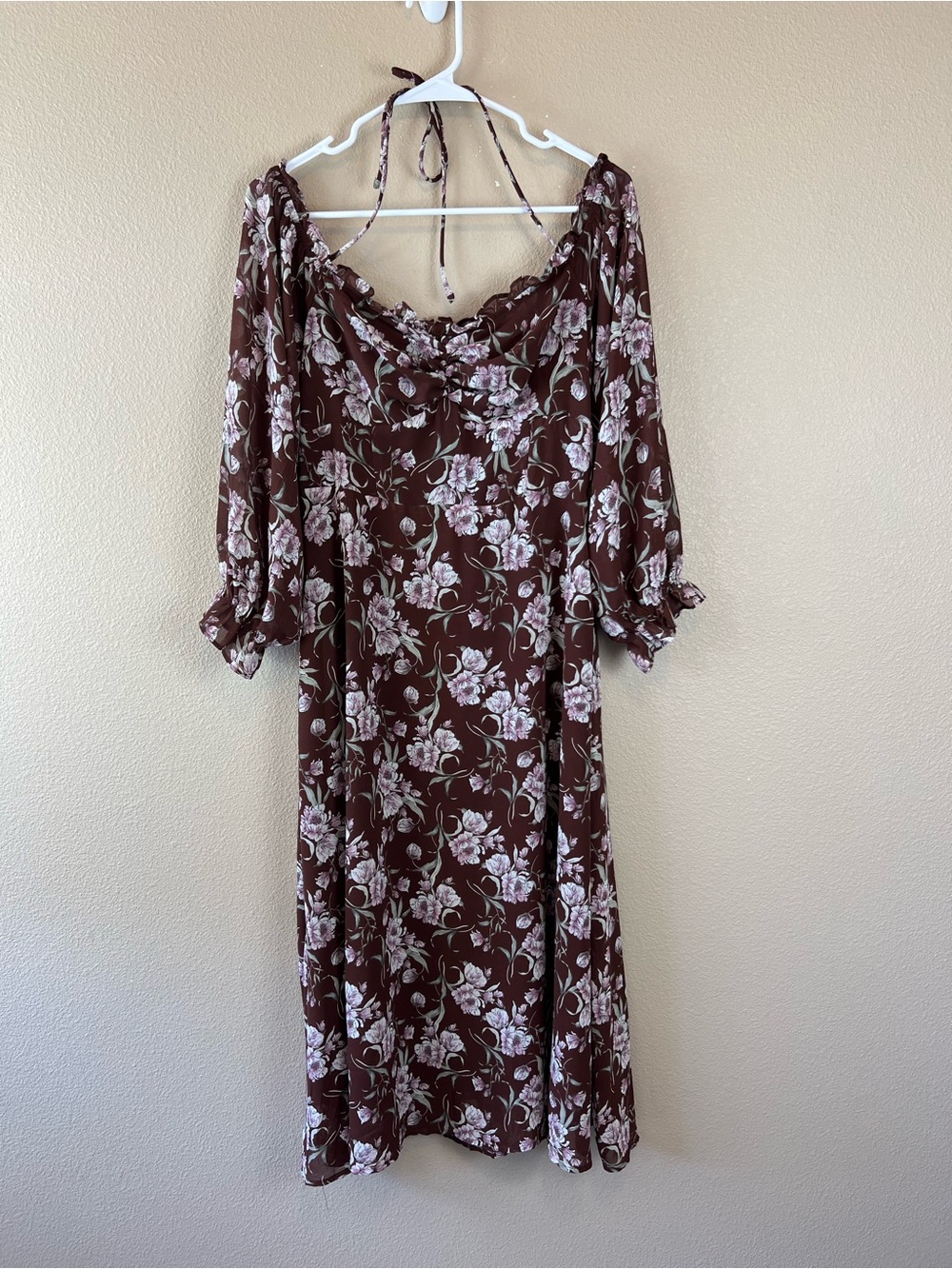 ASTR Off Shoulder Long Sleeve Cinched Bust Midi Dress - Picture 3 of 12